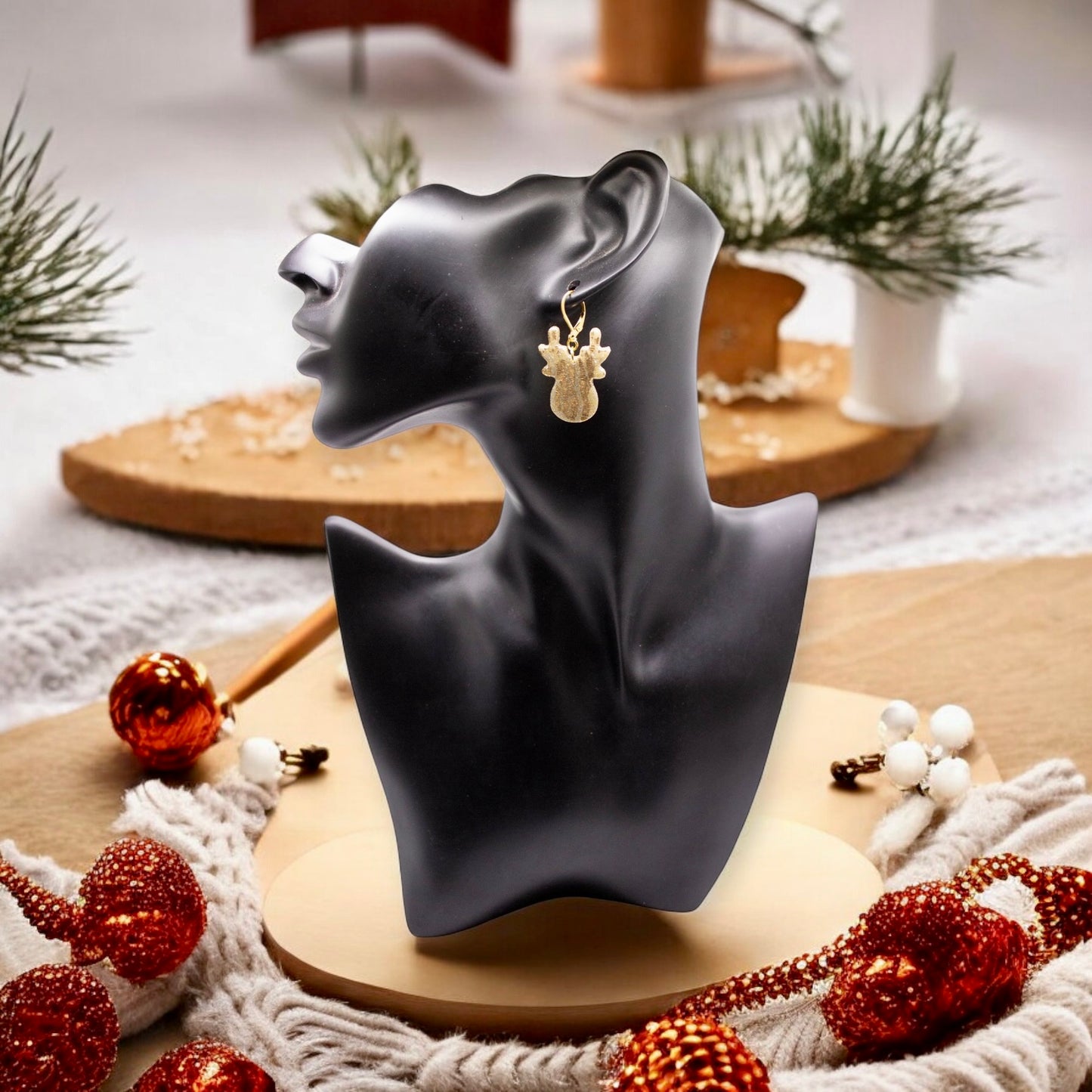 Christmas deer earrings