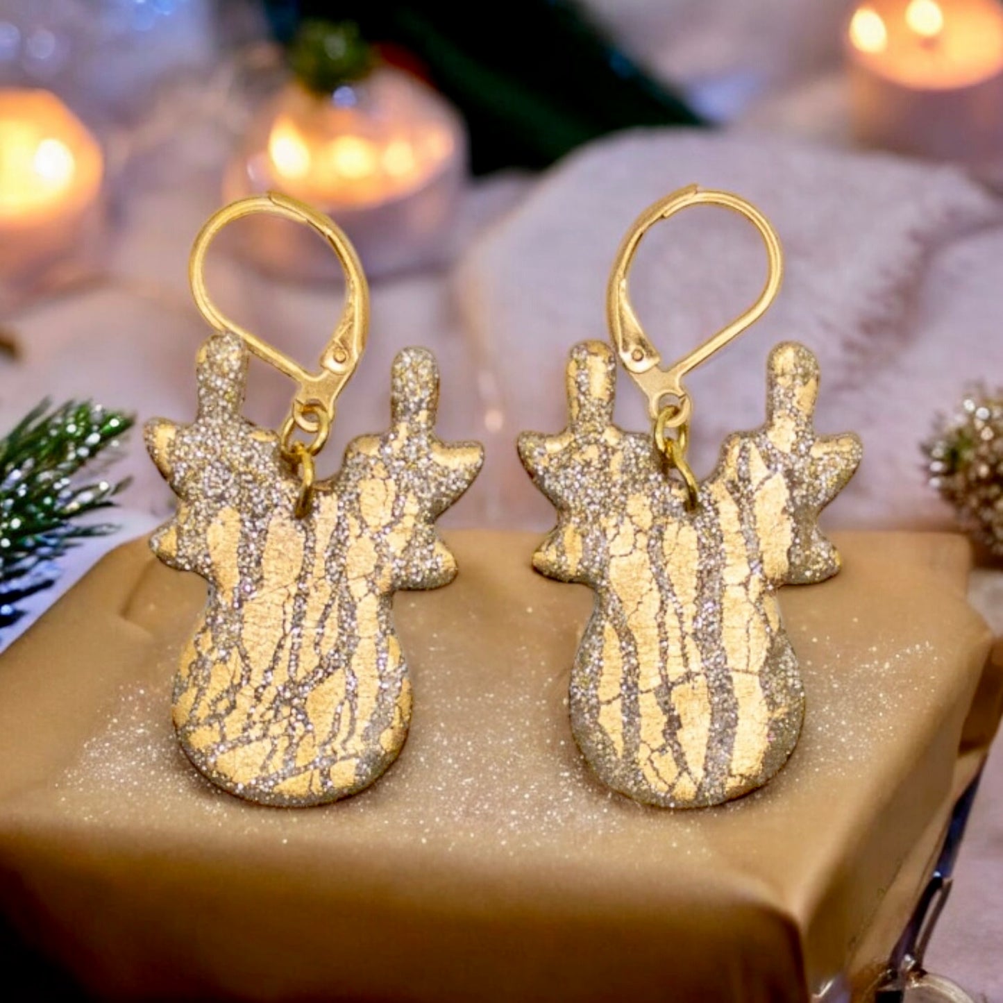 Christmas deer earrings