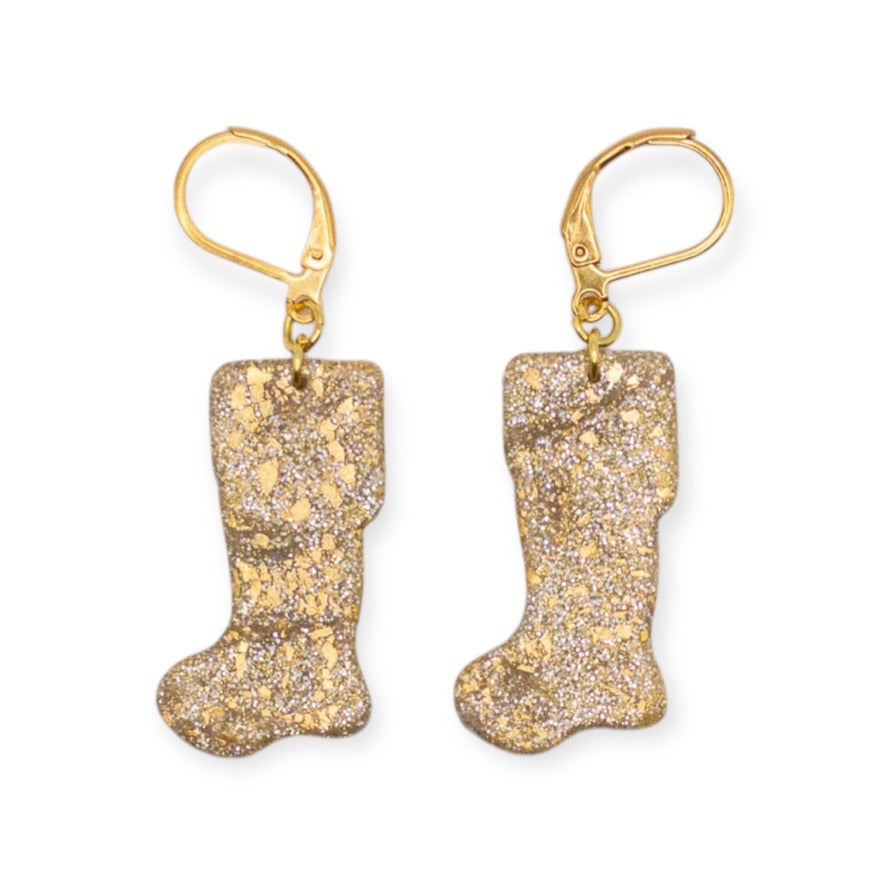 Christmas sparkle boots earrings