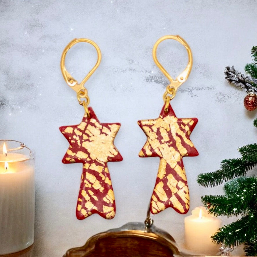 Christmas star earrings